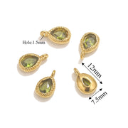 5pcs Stainless Steel Drop Crystal Charms For Jewellery Making DIY Earrings Bracelet