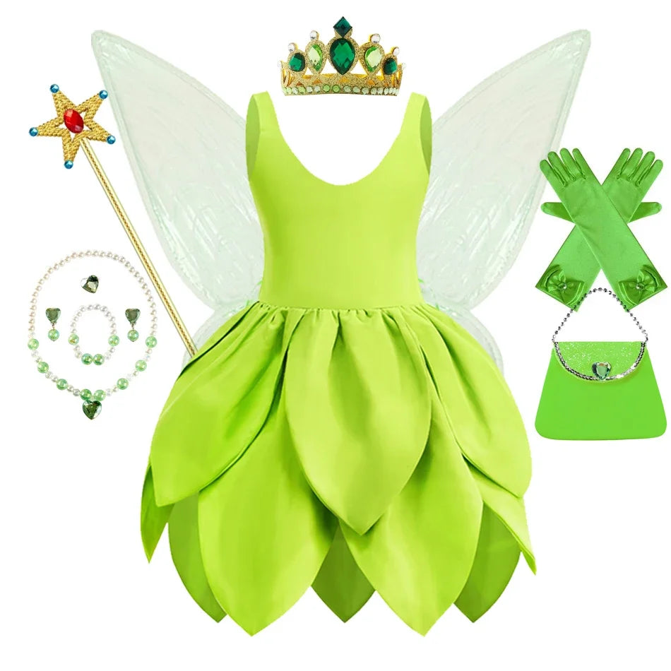Tinkerbell Dress Girls Costumes Green Fairy