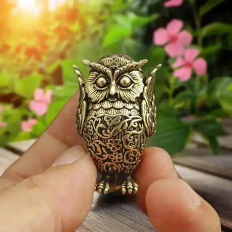 See No Evil, Hear No Evil, Speak No Evil Brass Owl Statues Tea Pets