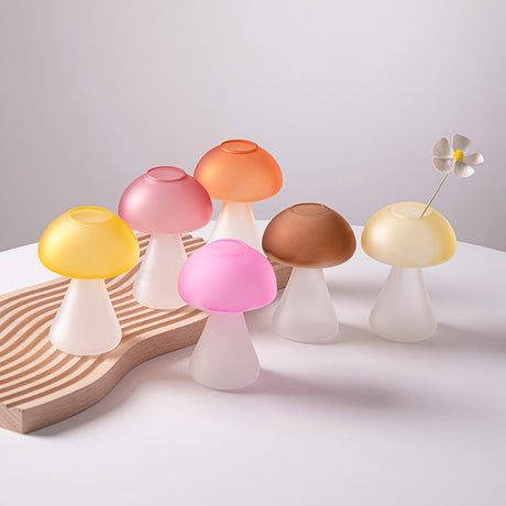 Mushroom Glass Vase Plant Hydroponic Terrarium Vase