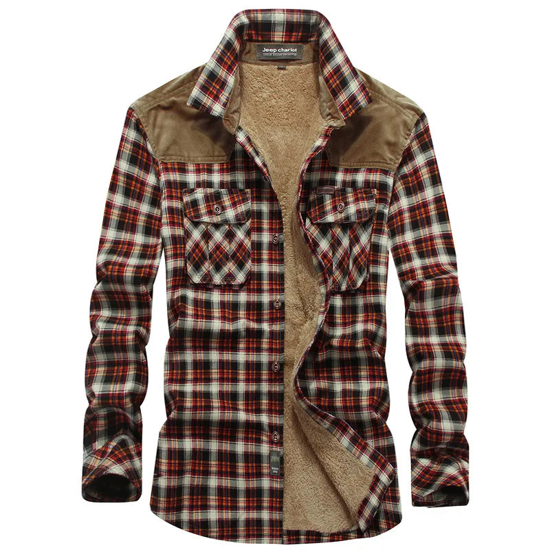 Woodsman Plaid Fleece Shirts Lightweight Jackets