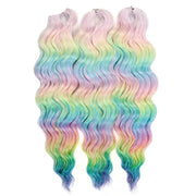 Ombre Rainbow 24 Inch Synthetic Hair Wave Braiding Hair Extensions