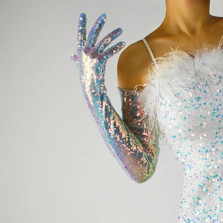 Glitter Gloves 70cm Long Gloves 26 Colours