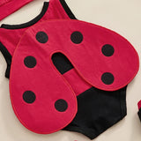 4 Piece Baby Ladybug Romper Set Wings Hat Socks Baby Clothes