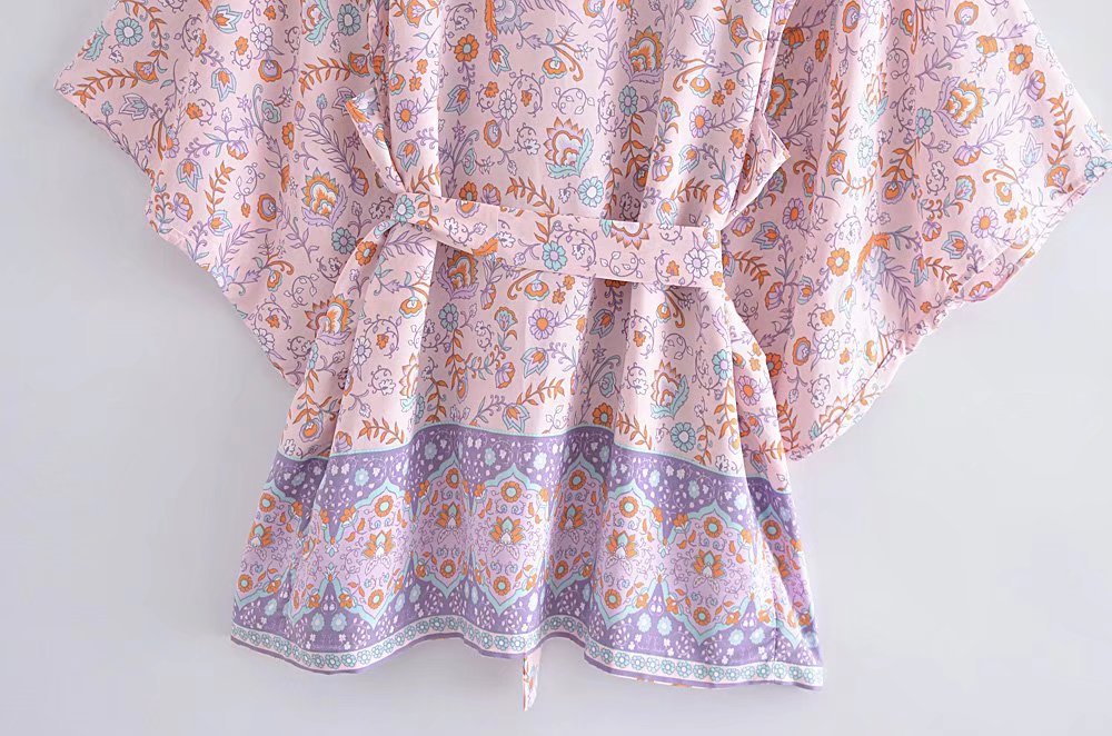 Yolanda's Boho Lilac Cover Up Short Kimono