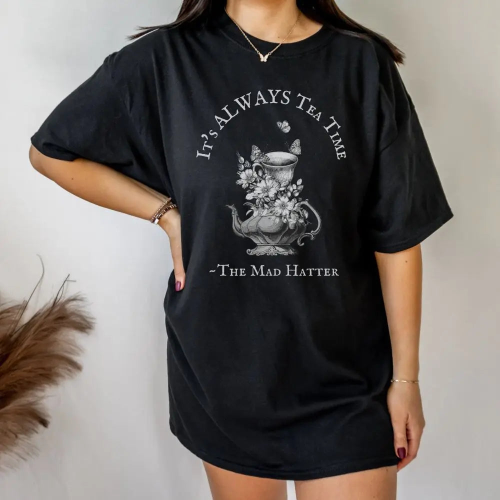 Alice in Wonderland Mad Hatter T-Shirt Book Lover Tees