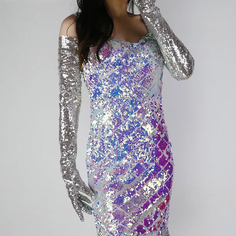 Glitter Gloves 70cm Long Gloves 26 Colours
