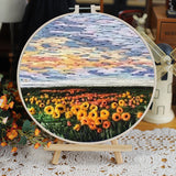DIY Floral Landscapes Beginner Embroidery Set With Hoop DIY Craft Kits