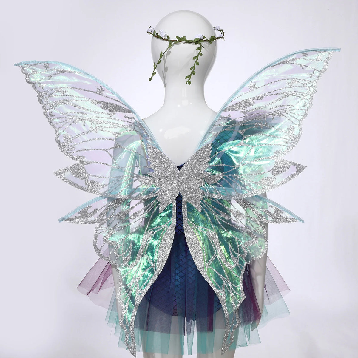 Fairy Elf Costume Wings, Ears, Wand and Hair Wreath Sets