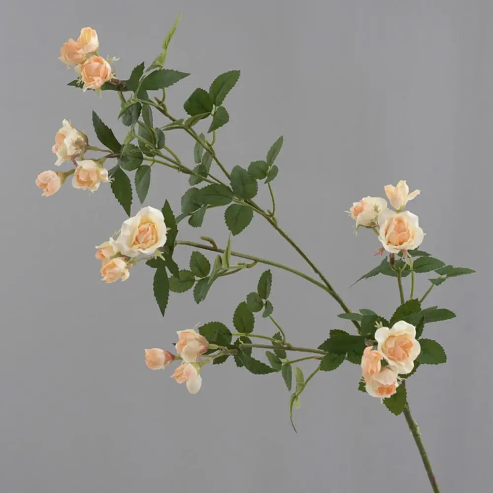 Mini Rose Artificial Long Branch Faux Flower Silk Roses