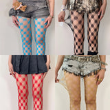Diamond Check Fishnet Tights Pantyhose