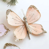 Sparkling Christmas Butterfly Pendant Glitter with Clip Xmas Tree Decoration