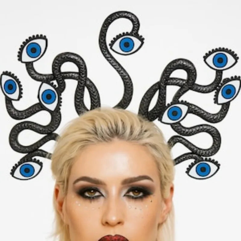 Surreal Evil Eye Snake Crown Light Up Rave Headpiece Halloween Costume