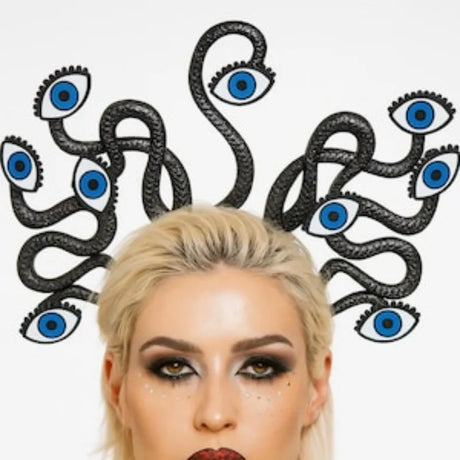 Surreal Evil Eye Snake Crown Light Up Rave Headpiece Halloween Costume