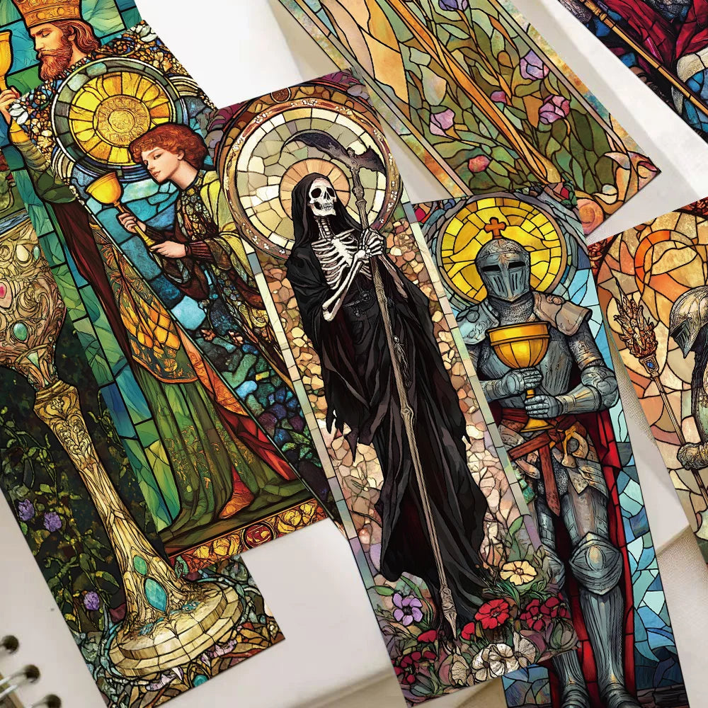 30pcs Stained Glass Window Bookmarks