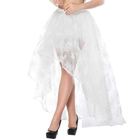 Gothic Tulle Skirt Steampunk Floral Lace