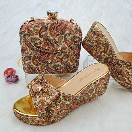 Paisley Wedge Flat Matching Shoes and Bags