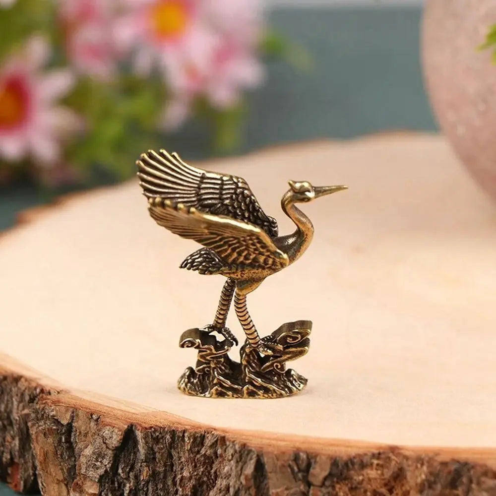 Flamingo and Crane Tea Pets Brass Figurines Miniatures