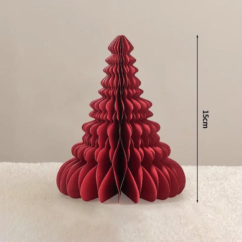 Christmas Paper Honeycomb Decorations Ball Folding Christmas Tree Table 3D Ornaments