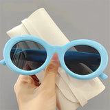 Zebra Stripe Oval Sunglasses