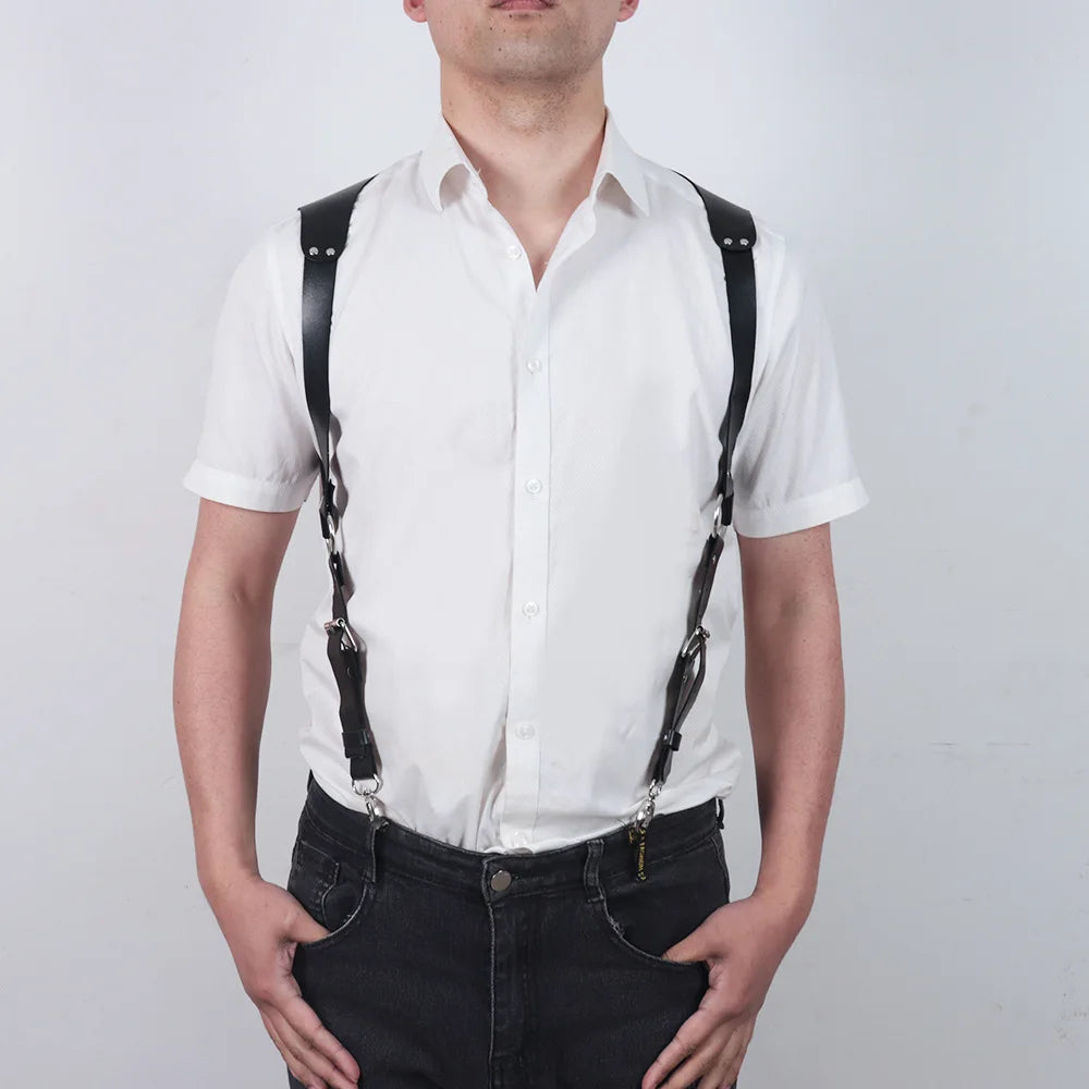 Men's Leather Bracers Harness Suspender Belts