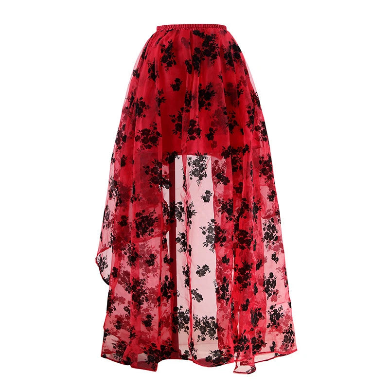 Gothic Tulle Skirt Steampunk Floral Lace