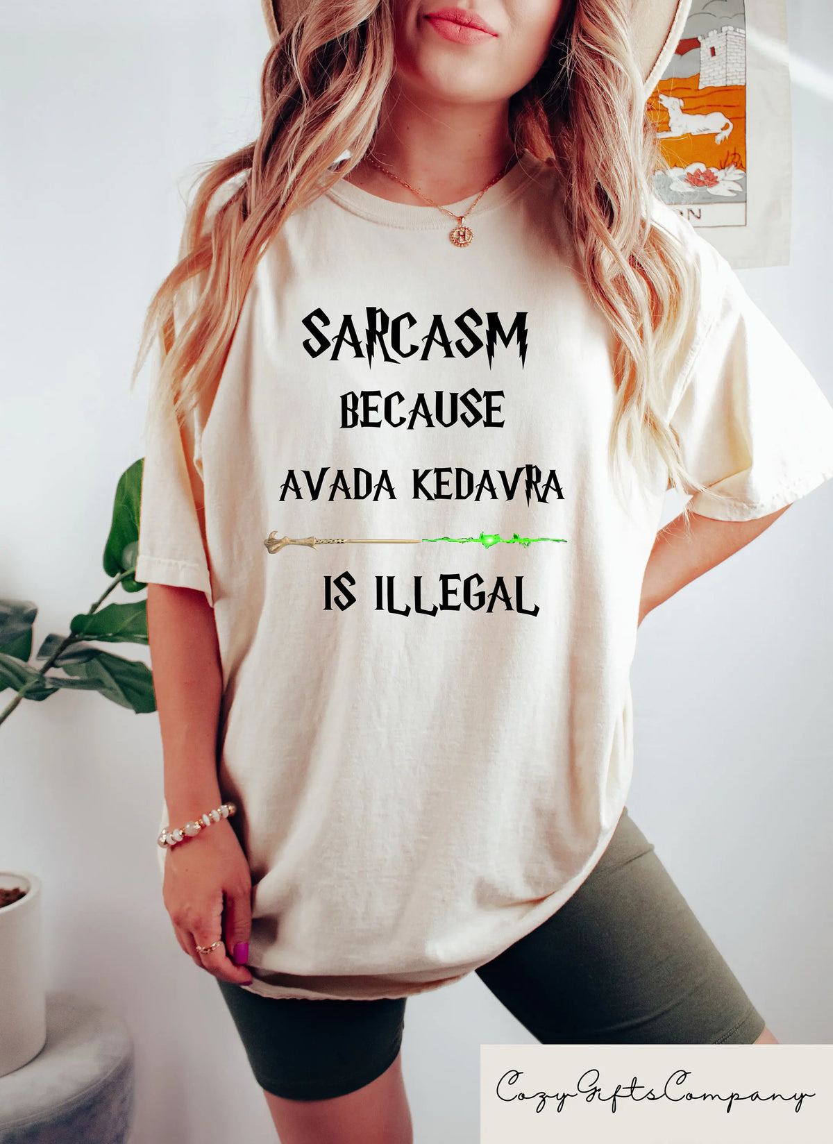 Sarcasm Because Avada Kedavra Is Illegal T-Shirt 100% Cotton Book Lovers Tees