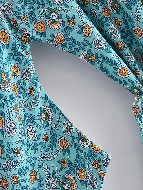 Charlie's Boho Floral Print Short Kimono Robe