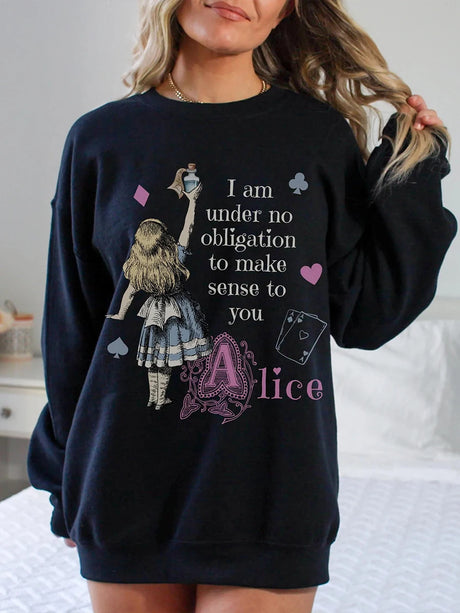 Alice in Wonderland Sweatshirt Book Lover Pullover Jumper