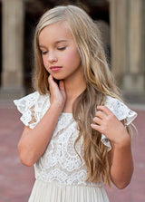 Girls Maxi Lace Chiffon Photoshoot Dresses For 3-15 Years