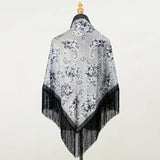 140X70 Cm Velvet Shawl Tassel Scarf Pashmina Stole