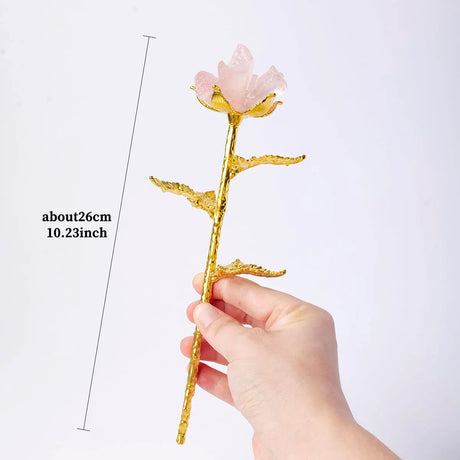 1PC Handmade Natural Crystal Rose Quartz Amethyst Flower Healing Stone Ornament - Valentine's Day Gift