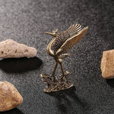 Flamingo and Crane Tea Pets Brass Figurines Miniatures