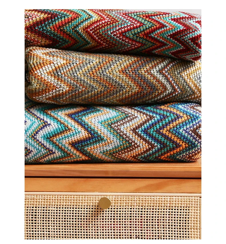 Boho Zig Zag Mexico Baja Blankets