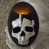 Skull Head Candle Holder Halloween Decor Wall Mounted Candle Sconce