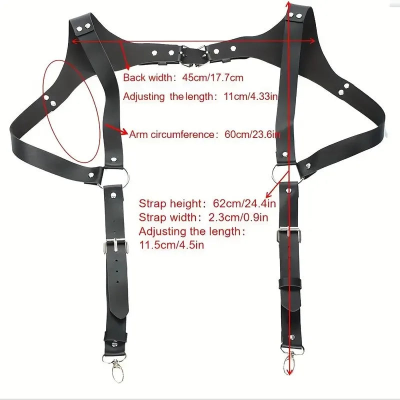 Men's Leather Bracers Harness Suspender Belts