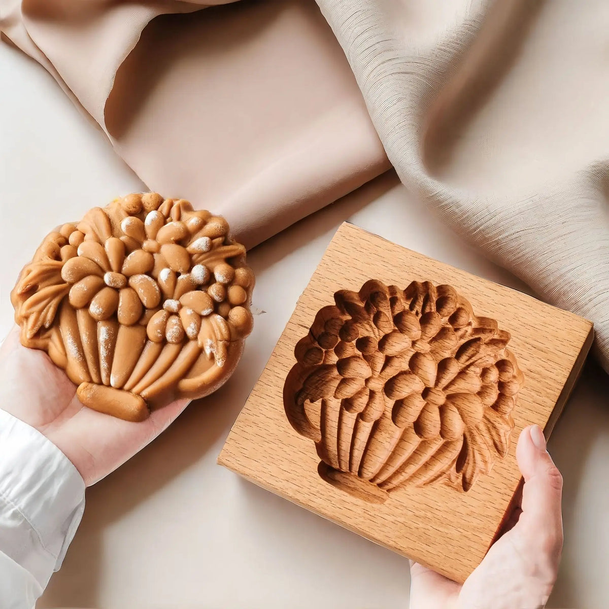 Even More Wooden Cookie Moulds Embossed Biscuit Press Cutter Moulds, Fish, Tiger, Horse, Squirrel, Seasonal