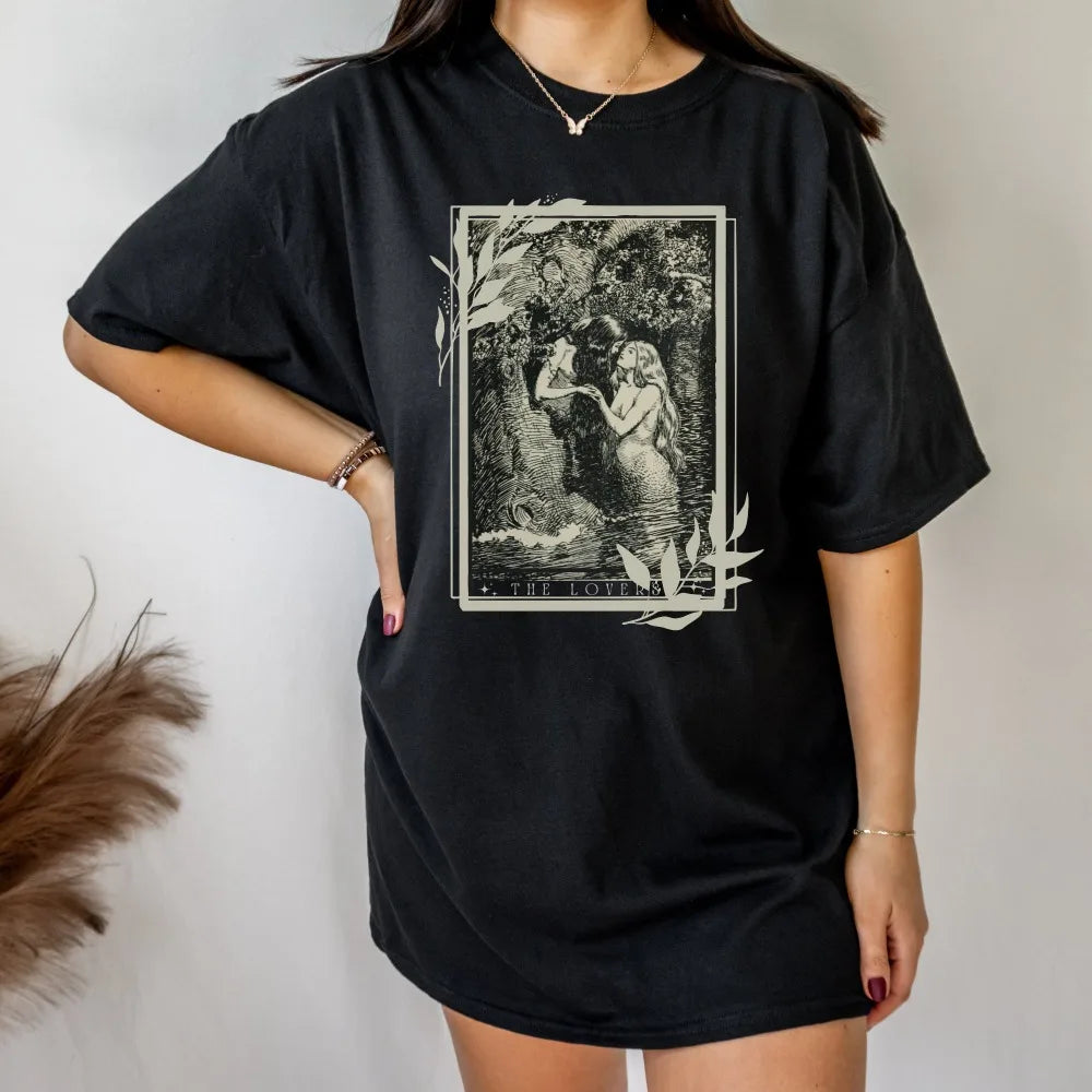 Tarot Card Lovers Aphrodite T-Shirt Sappho Cotton Tee