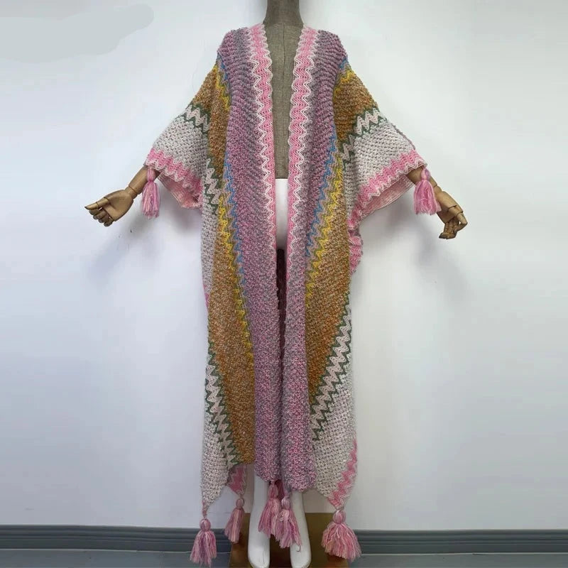 Huggelicious Tassel Knitted Long Cardigans 30 Colours