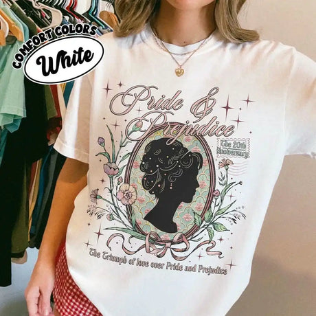 Pride and Prejudice T-Shirt Cotton Tee Book Lover Shirt
