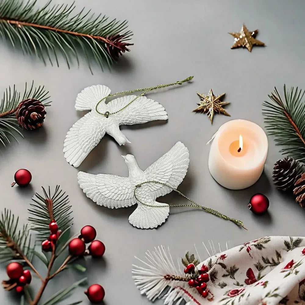 Christmas Peace Doves Tree Ornaments