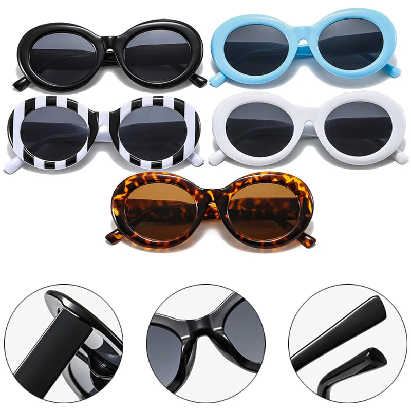 Zebra Stripe Oval Sunglasses