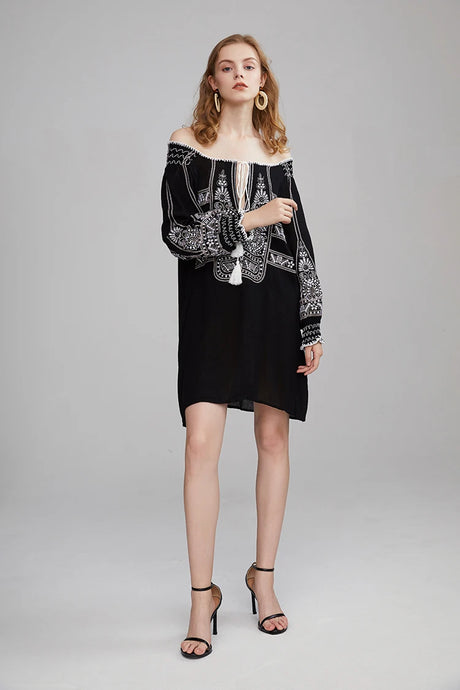 Mirai's Embroidered Boho Dress