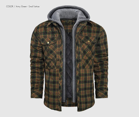 Woodsman Cotton Plaid Hooded Jacket Thick Warm Winter Plaid Shirts