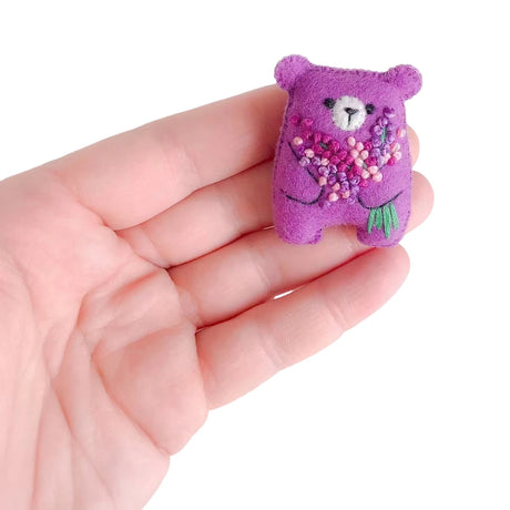 Bouquet Bear Doll Miniature Pocket Hug 5.5*4cm Felt Little Plushie Toy