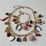 Charming Charm Bracelet and Matching Choker Necklace
