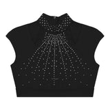 Girls Dance Crop Tops Figure Skating Modern Dance Gymnastics Stage Performance
