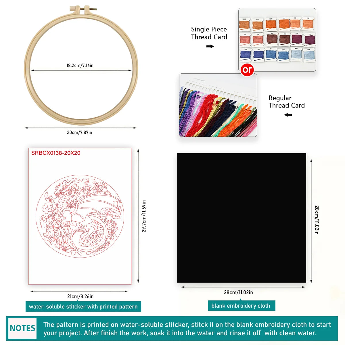 Golden Dragon DIY Embroidery Kit for Beginners