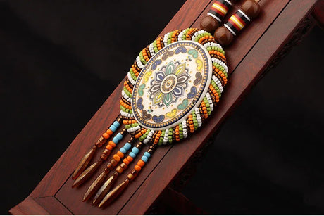 Handmade Beaded Leather Boho Necklaces