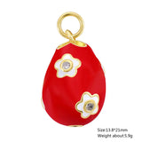 Enamel Easter Egg Pendants 18K Gold Plated Charms For DIY Earrings Necklaces Jewellery Making